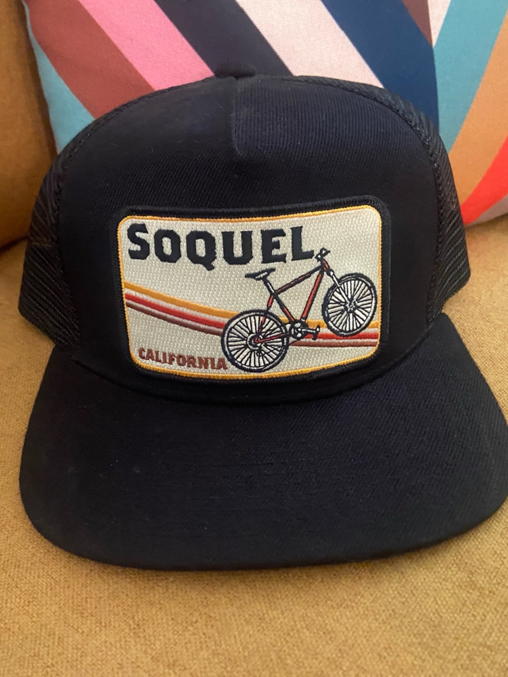 Soquel California Bike Patch Trucker Hat - Black